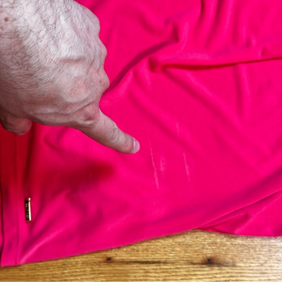 Calvin Klein Red Asymmetrical Sleeveless Blouse Womens Size Small Petite - Picture 7 of 7